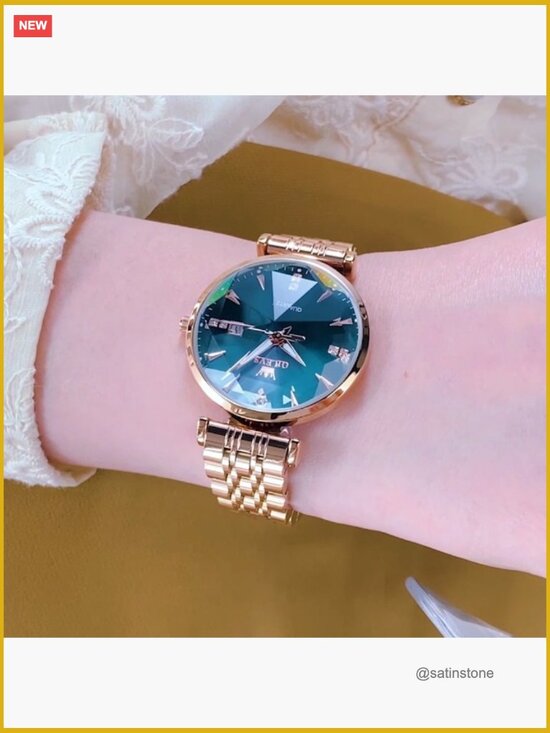 Women\'s Dress Watch Rose Gold Stainless Steel Quartz Date Diamond main image 4